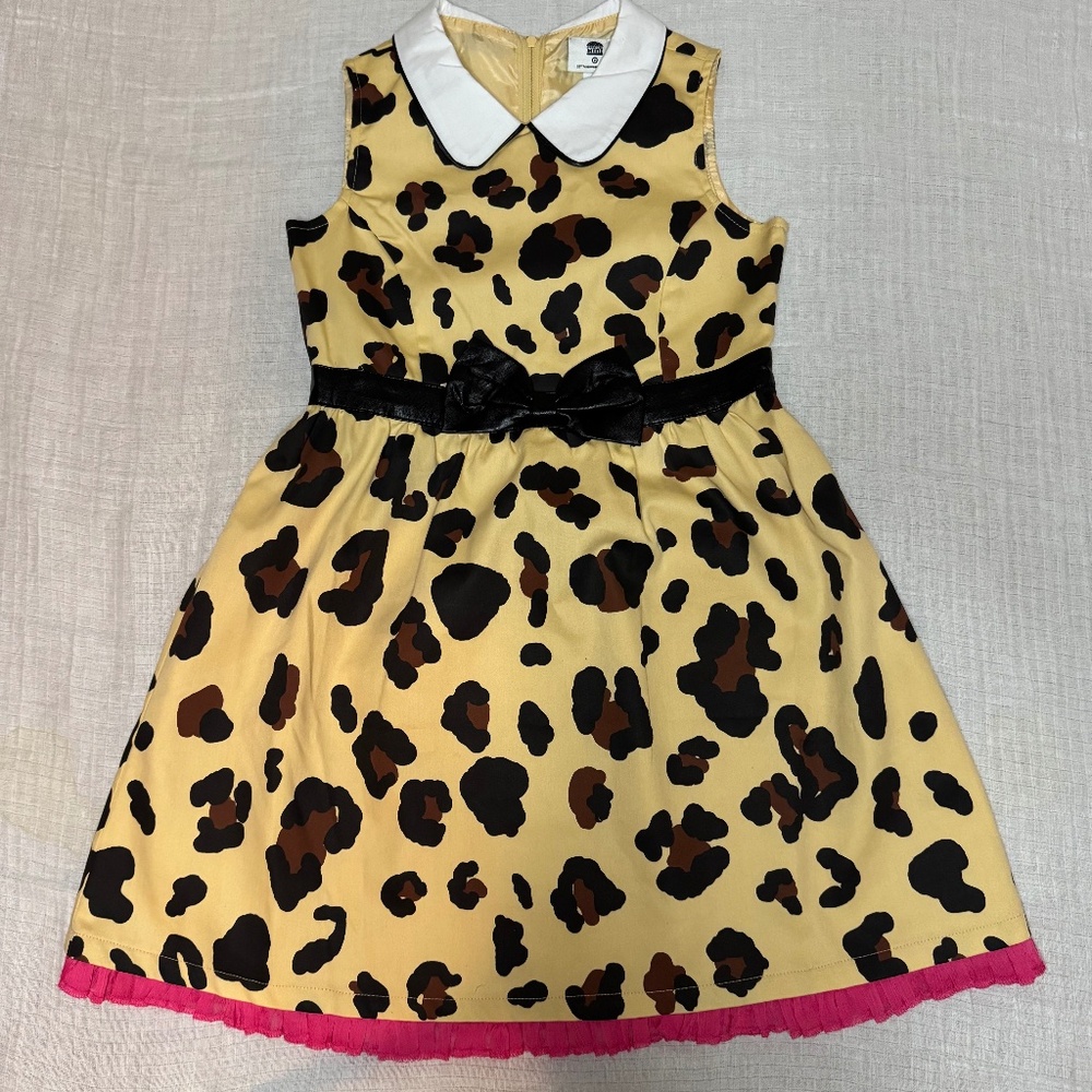 Harajuku Mini Girls Leopard Print Peter Pan Collar Dress size 10/12